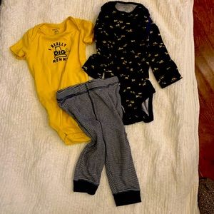 Carter’s 18 month  2 pair of onesies, 1 pair pants set